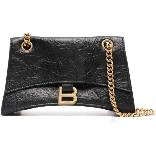 Balenciaga borsa a spalla crush chain piccola - nero