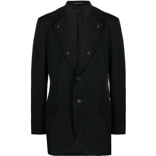Yohji Yamamoto blazer avvitato monopetto - nero