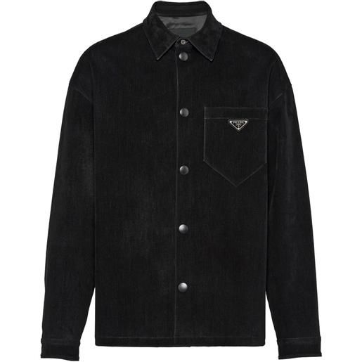 Prada camicia con logo - nero