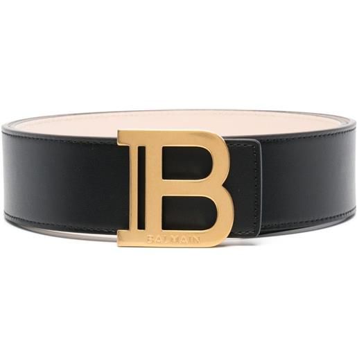 Balmain cintura con placca logo - nero