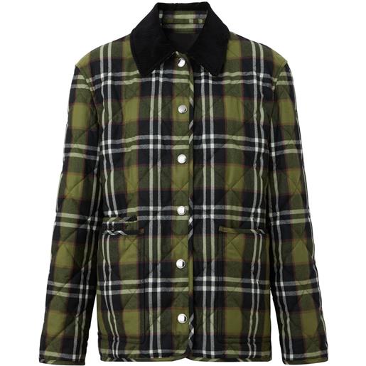 Burberry giacca a quadri - verde