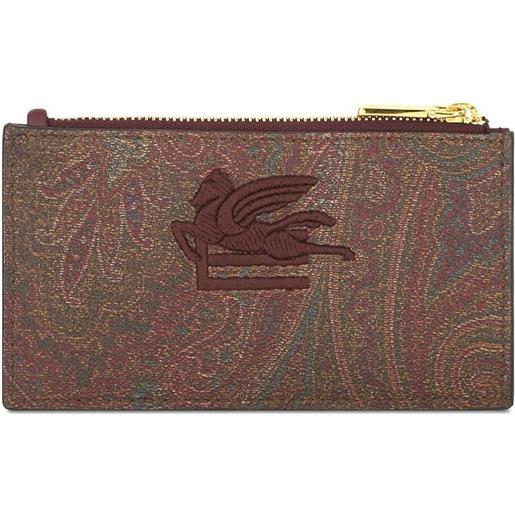 ETRO portafoglio con stampa paisley pegaso - rosso