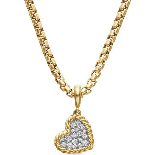 David Yurman pendente dy elements in oro giallo 18kt con diamanti (12,6mm) - argento
