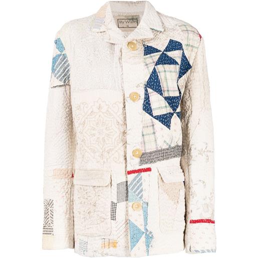 By Walid giacca con design patchwork - bianco