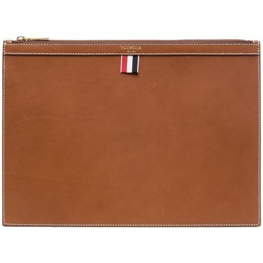 Thom Browne portadocumenti con dettaglio a 4 righe - marrone