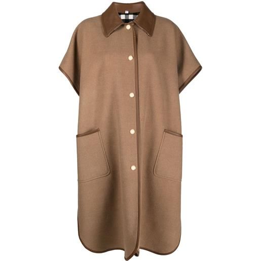 Burberry mantella con bottoni automatici - marrone