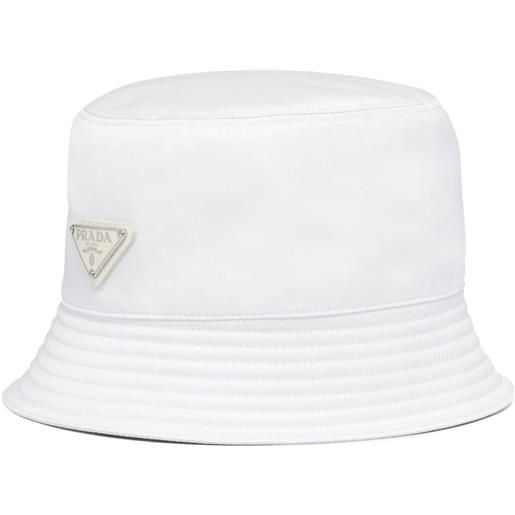 Prada cappello bucket con logo - bianco