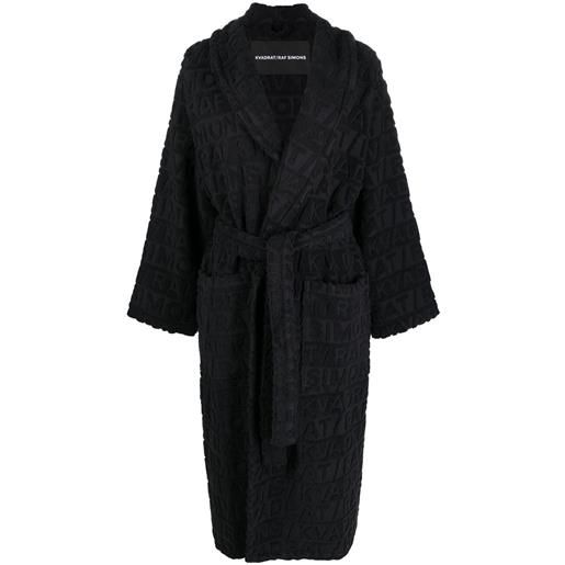 Kvadrat accappatoio con logo goffrato x raf - nero