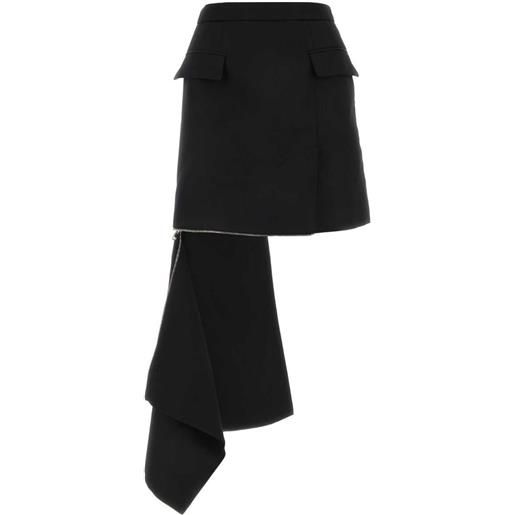 Alexander McQueen minigonna sartoriale - nero
