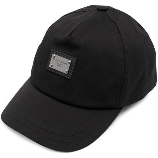 Dolce & Gabbana Kids cappello da baseball con placca logo - nero
