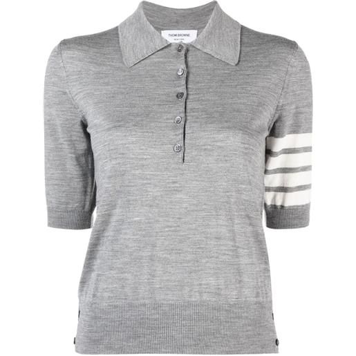 Thom Browne polo con dettaglio a 4 righe - grigio