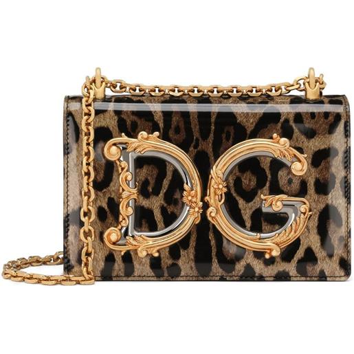 Dolce & Gabbana borsa a tracolla dg girls leopardata - nero