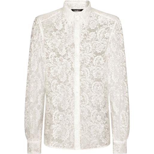Dolce & Gabbana camicia con pizzo - bianco