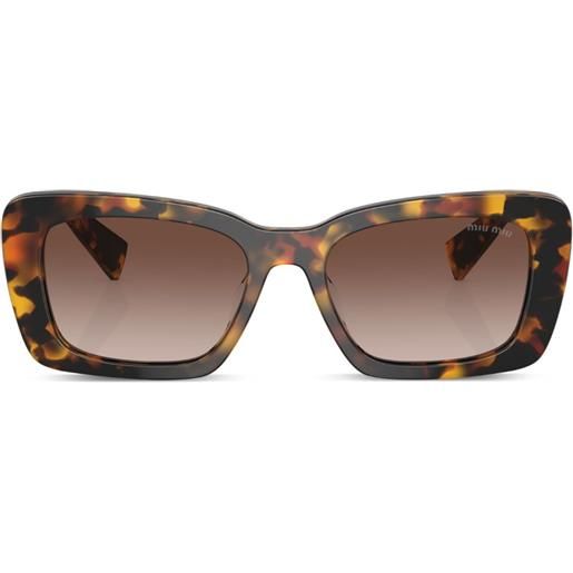 Miu Miu Eyewear occhiali da sole squadrati con effetto tartarugato - verde