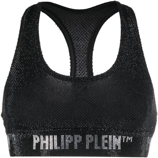 Philipp Plein reggiseno con decorazione di cristalli - nero
