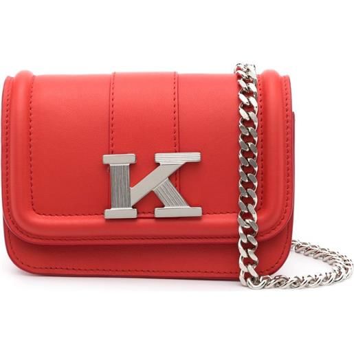 Kiton borsa mini con placca logo - rosso