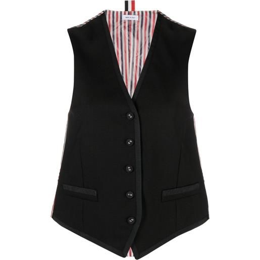 Thom Browne gilet con collo a v - nero