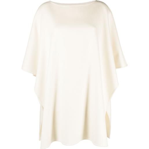 Fabiana Filippi poncho con scollo a barca - bianco
