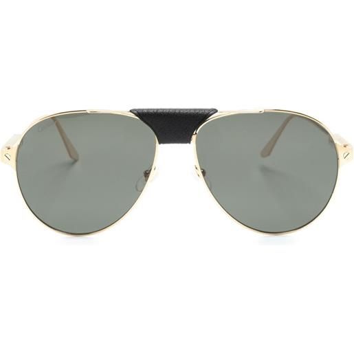 Cartier Eyewear occhiali da sole santos de cartier con montatura stile pilota - oro