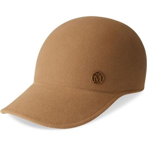 Maison Michel cappello da baseball tiger con placca logo - marrone