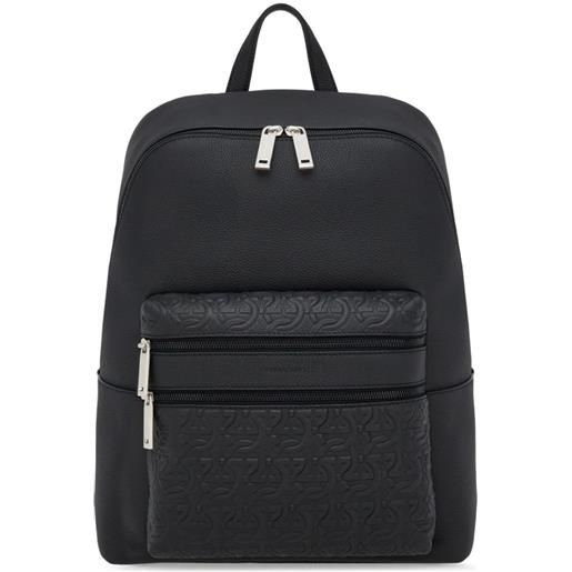 Ferragamo zaino con logo goffrato - nero