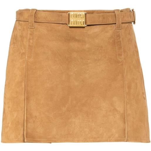 Miu Miu minigonna con cintura - marrone