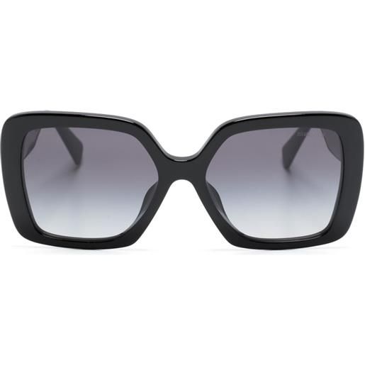 Miu Miu Eyewear occhiali da sole oversize con placca logo - nero
