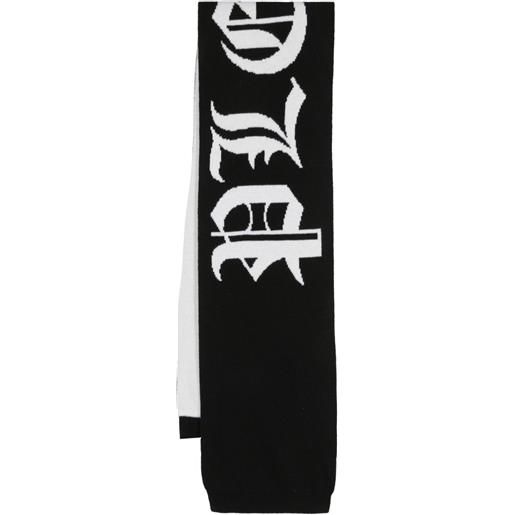 Philipp Plein sciarpa gothic plein con intarsio - nero