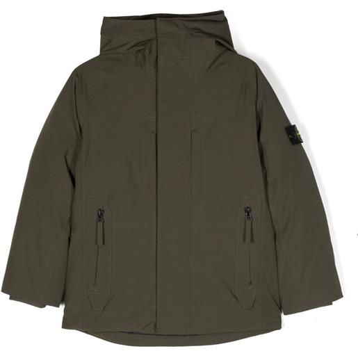Stone Island Junior cappotto con motivo compass - verde