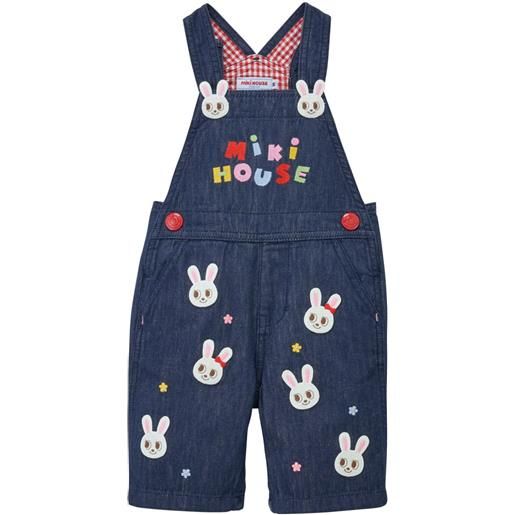 Miki House salopette con ricamo - blu