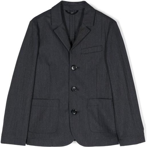 Emporio Armani Kids blazer monopetto con placca logo - blu