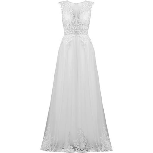 Tadashi Shoji abito da sera hastings con ricamo - bianco