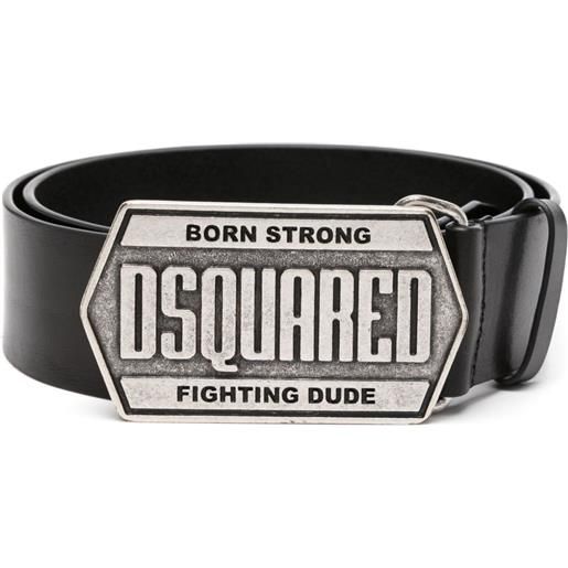 DSQUARED2 cintura con placca logo - nero