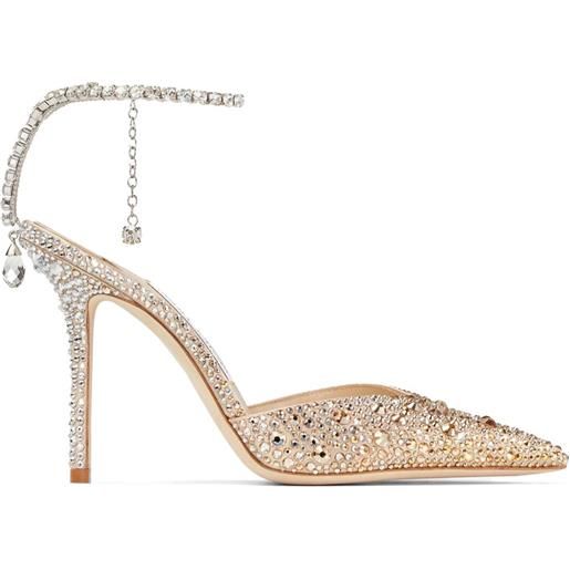 Jimmy Choo pumps saeda con cristalli 100mm - oro