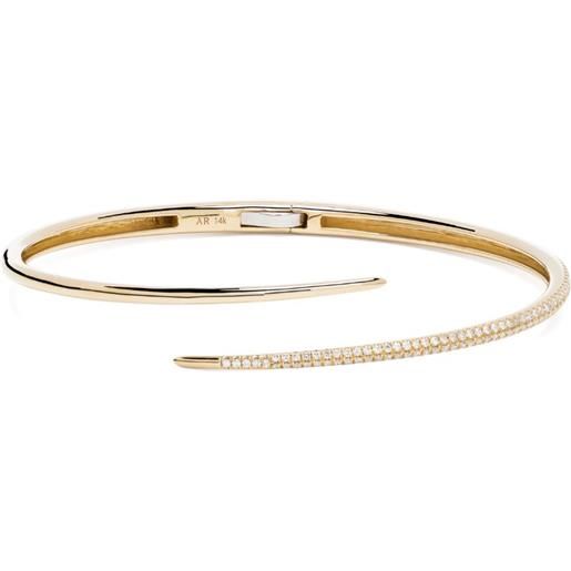 Adina Reyter bracciale rigido thorn in oro giallo 14kt con diamanti
