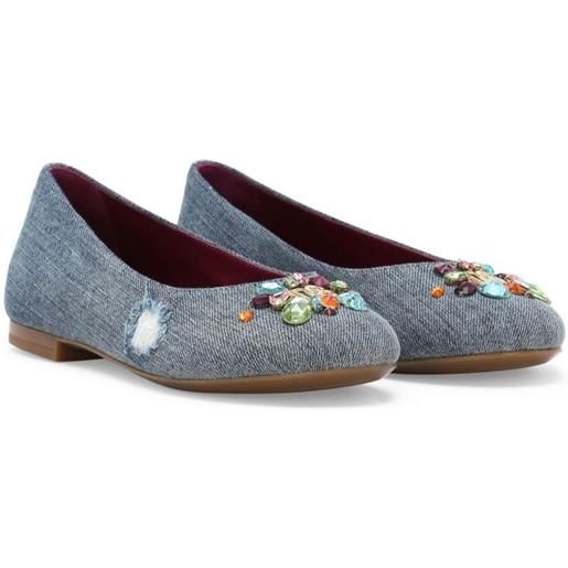 Dolce & Gabbana Kids ballerine con strass - blu