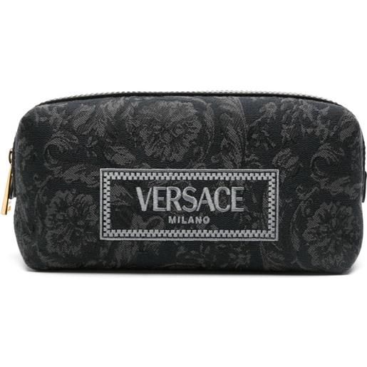 Versace trousse con ricamo - nero