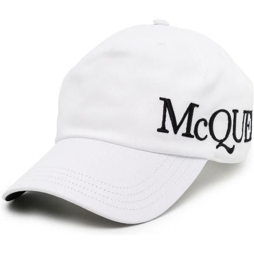Alexander McQueen cappello da baseball con ricamo - bianco