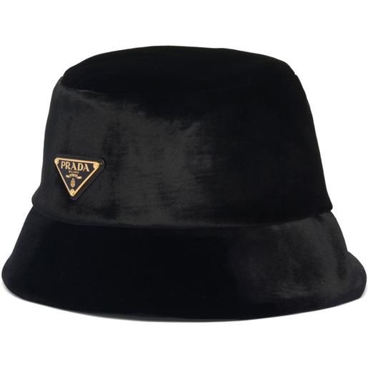 Prada cappello bucket con logo - nero