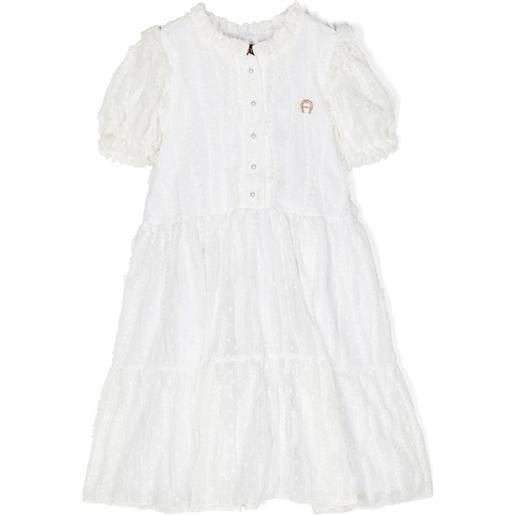Aigner Kids gonna con ricamo - bianco