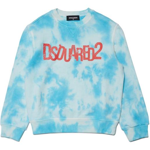 DSQUARED2 KIDS felpa con fantasia tie-dye - blu