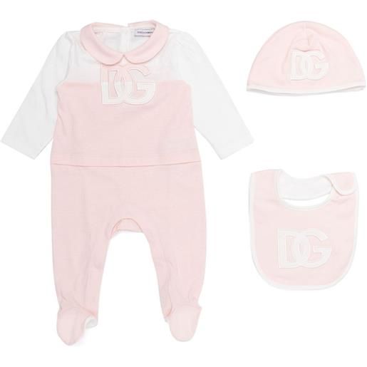 Dolce & Gabbana Kids pigiama con applicazione logo - rosa