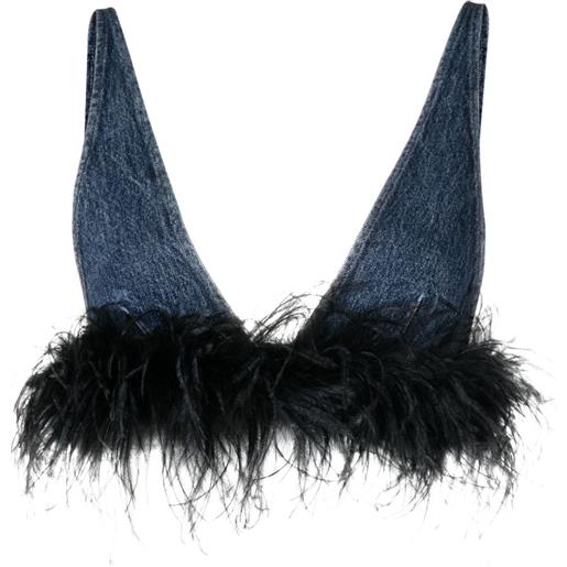 Miu Miu top denim con decorazione - blu