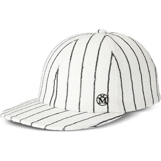 Maison Michel cappello hailey con paillettes - bianco