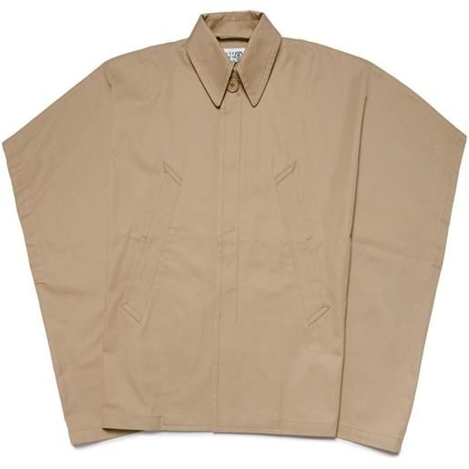 MM6 Maison Margiela Kids poncho con ricamo - toni neutri