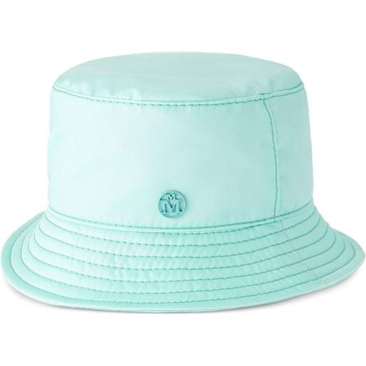 Maison Michel cappello bucket con placca logo jason - blu