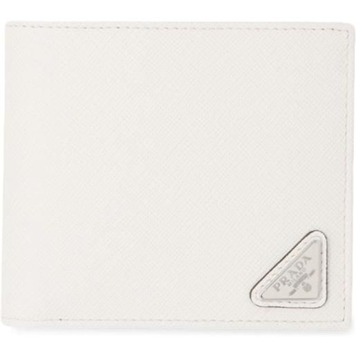 Prada portafoglio bi-fold in pelle - bianco