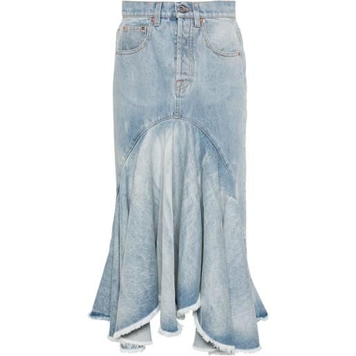 VETEMENTS gonna godet denim midi - blu