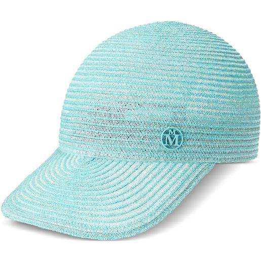 Maison Michel cappello da baseball tiger con placca logo - blu
