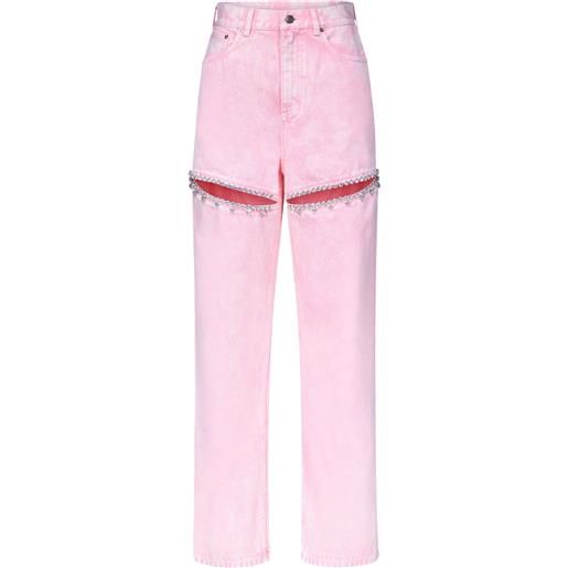 AREA jeans dritti a vita alta - rosa